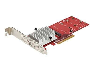 StarTech.com Dual M.2 PCIe SSD Adapter Card, x8 / x16 Dual NVMe or AHCI M.2 SSD to PCI Express 3.0, M.2 NGFF PCIe (M-Key) Compatible, Vented, Support
