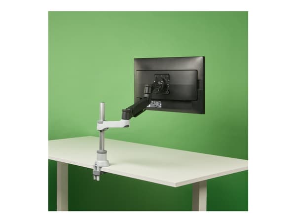 R-Go Single monitor arm Caparo - Monteringssats (justerbar arm för monitor) - för LCD-display - aluminium, återvunnen plast - silver - skärmstorlek: