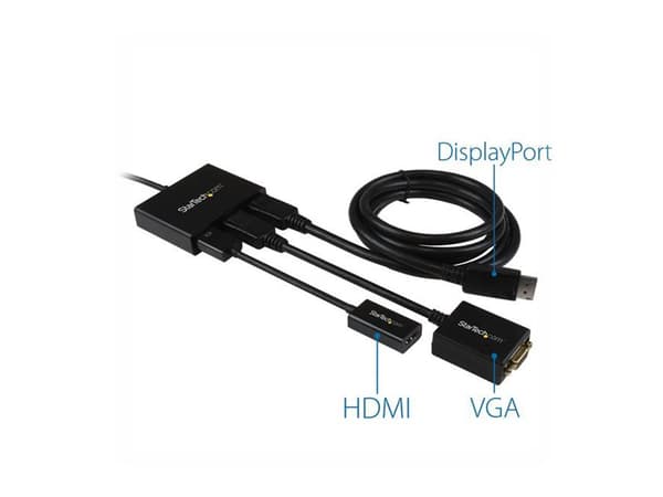 StarTech.com 3-Port Multi Monitor Adapter, DisplayPort 1.2 MST Hub, Dual 4K 30Hz & 1x 1080p, Video Splitter for Extended Desktop Mode on Windows PCs