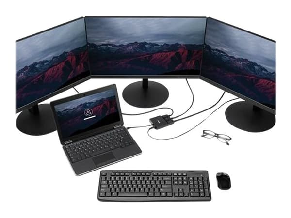 StarTech.com 3-Port Multi Monitor Adapter, Mini DisplayPort 1.2 to 3x DisplayPort MST Hub, Triple 1080p or Dual 4K 30Hz, mDP to DP MST Video Splitter