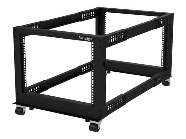 StarTech.com 8U 19-tums serverrack med öppen ram - Compact 4 Post Justable Depth (23-41 tum) Mobile - Free Permanent Network/Computer Equipment Data Rack - Dell PowerEdge HP ProLiant ThinkServer (4POS