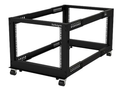 StarTech.com 8U 19-tums serverrack med öppen ram - Compact 4 Post Justable Depth (23-41 tum) Mobile - Free Permanent Network/Computer Equipment Data Rack - Dell PowerEdge HP ProLiant ThinkServer (4POS