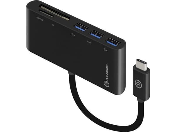 Alogic USB-C MultiPort Adapter - Keskitin - 3 x SuperSpeed USB 3.0 - pöytätietokoneet