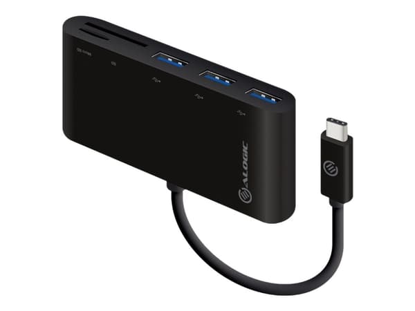 Alogic USB-C MultiPort Adapter - Keskitin - 3 x SuperSpeed USB 3.0 - pöytätietokoneet musta