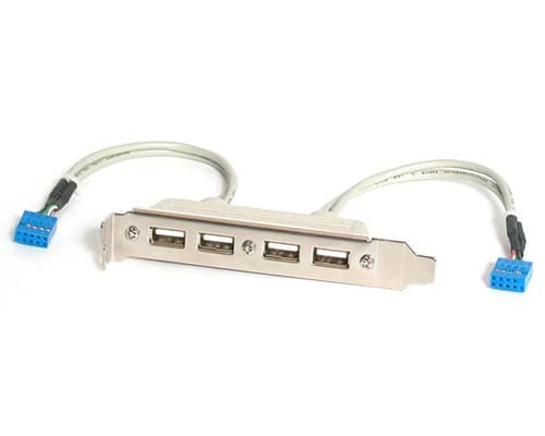 StarTech.com 4 Port USB A Female Slot Plate Adapter - USB-paneeli - 4-pinninen USB tyyppi A (F) (USBPLATE4) - USB-paneeli - USB (hun) til 9-pins IDC