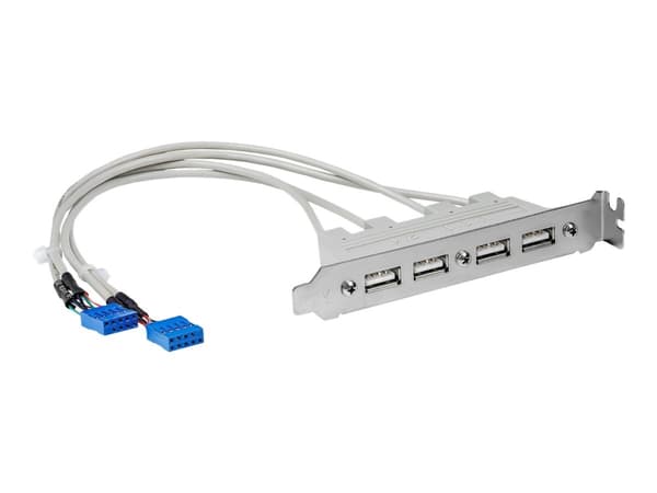 StarTech.com 4 Port USB A Female Slot Plate Adapter - USB-paneeli - 4-pinninen USB tyyppi A (F) (USBPLATE4) - USB-paneeli - USB (hun) til 9-pins IDC