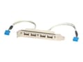 Pikkukuva 1 / 5: StarTech.com 4 Port USB A Female Slot Plate Adapter - USB-paneeli - 4-pinninen USB tyyppi A (F) (USBPLATE4) - USB-paneeli - USB (hun) til 9-pins IDC