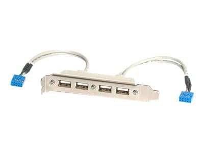 StarTech.com 4 Port USB A Female Slot Plate Adapter - USB panel - 4 pin USB Type A (F) (USBPLATE4) - USB-panel - USB (hona) till 9 stifts IDC (hona)