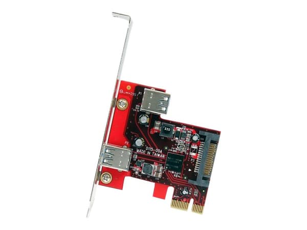 StarTech.com 2 port PCI Express SuperSpeed USB 3.0 Card with UASP Support - 1 Internal 1 External - Dual Port PCIe USB 3.0 Adapter (PEXUSB3S11) - USB