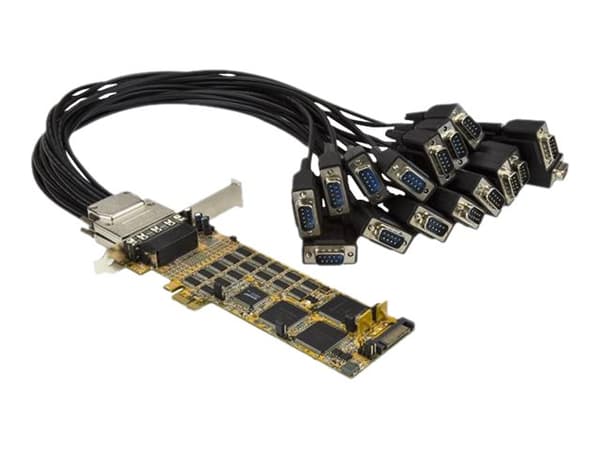 StarTech.com 16 Port PCI Express Serial Card - High-Speed PCIe Serial Card - Utvidelsesmodul - PCIe 1.1 lav profil - RS-232 x 2 - gul