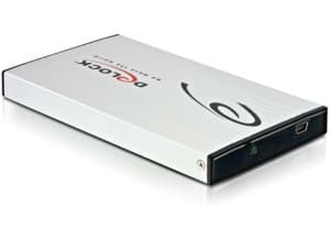 Delock 2.5" External Enclosure SATA HDD to USB 2.0 - Drevkabinett - 2.5" - SATA 3Gb/s - USB 2.0 Sort, Sølv