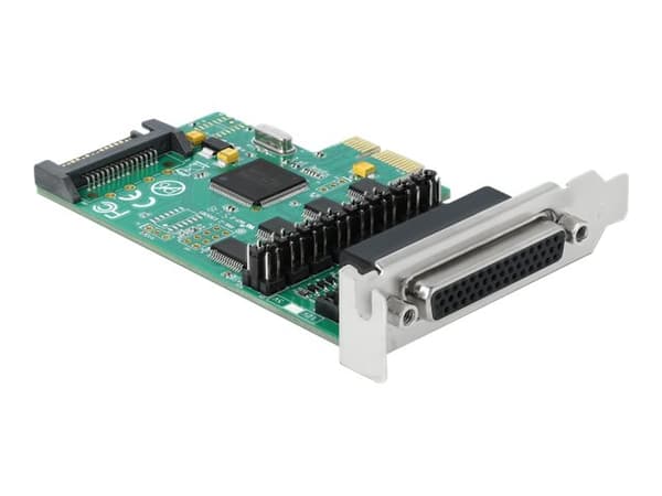 Delock PCI Express Card to 4 x Serial RS-232 with voltage supply - Sarjasovitin - PCIe low profile - RS-232 x 4 - vihreä