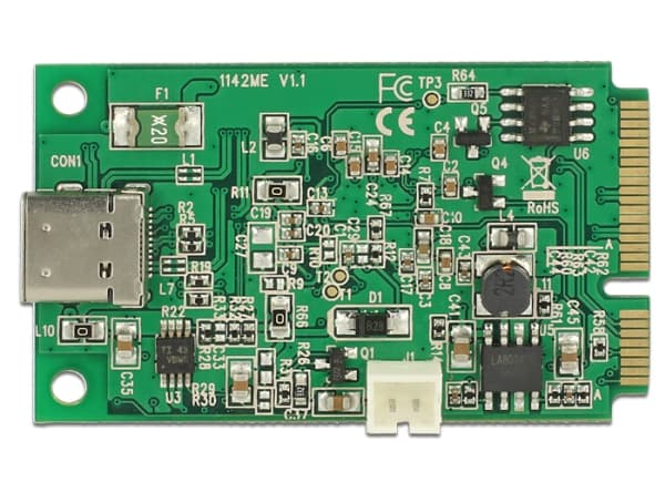 Delock Mini PCIe I/O PCIe täysikokoinen 1 x USB Type-C 3.1 Gen 2 - USB-adapteri - PCIe Mini Card - USB-C 3.1 Gen 2 x 1