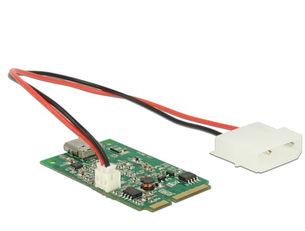 Delock Mini PCIe I/O PCIe täysikokoinen 1 x USB Type-C 3.1 Gen 2 - USB-adapteri - PCIe Mini Card - USB-C 3.1 Gen 2 x 1