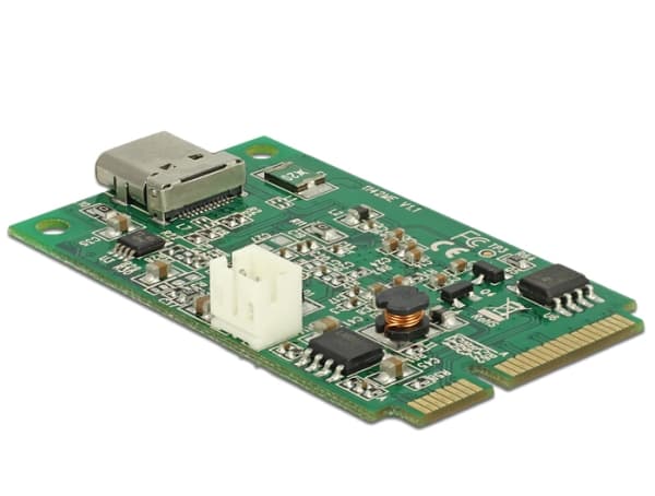 Delock Mini PCIe I/O PCIe täysikokoinen 1 x USB Type-C 3.1 Gen 2 - USB-adapteri - PCIe Mini Card - USB-C 3.1 Gen 2 x 1