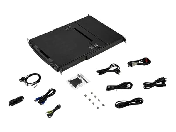 StarTech.com Dual Rail Rackmount KVM Console HD 1080p, Single Port DVI/VGA KVM with 17" LCD Monitor for Server Rack, Fully Featured 1U LCD KVM Drawer