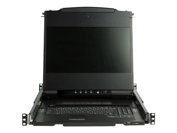 StarTech.com Dual Rail Rackmount KVM Console HD 1080p, Single Port DVI/VGA KVM with 17" LCD Monitor for Server Rack, Fully Featured 1U LCD KVM Drawer