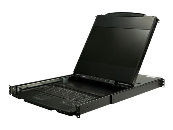 StarTech.com Dual Rail Rackmount KVM Console HD 1080p, Single Port DVI/VGA KVM with 17" LCD Monitor for Server Rack, Fully Featured 1U LCD KVM Drawer