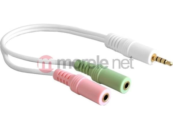 DeLOCK - Lydkabel - stereo mini jack (hun) til stereo mini jack (hann) - 20 cm - hvit