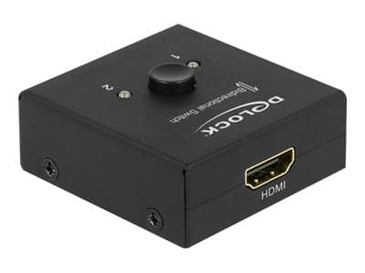 Delock HDMI 2 - 1 bidirectional 4K 60 Hz compact - Retail Box - video-/ljudomkopplare - 2 x HDMI - skrivbordsmodell
