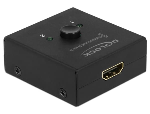 Delock HDMI 2 - 1 bidirectional 4K 60 Hz compact - Retail Box - video-/ljudomkopplare - 2 x HDMI - skrivbordsmodell