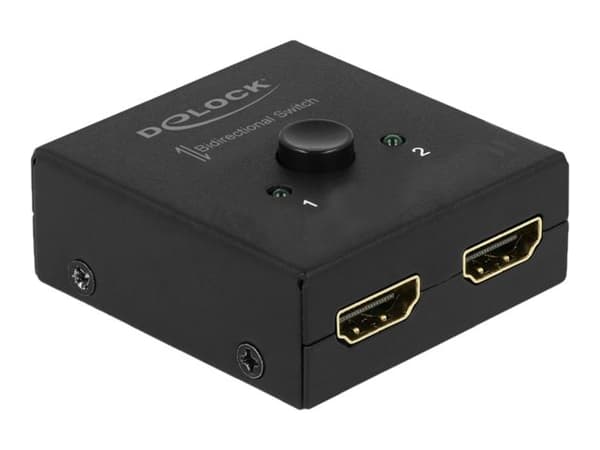 Delock HDMI 2 - 1 bidirectional 4K 60 Hz compact - Retail Box - video-/ljudomkopplare - 2 x HDMI - skrivbordsmodell