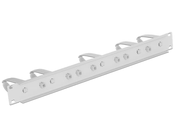 Delock Universal - Panel för kabelhantering - rackmontering - ljusgrå, RAL 7035 - 1U - 19"