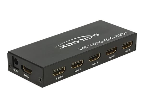 Delock HDMI UHD Switch 5 x HDMI in > 1 x HDMI out 4K - Video/audio switch - 5 x HDMI - stasjonær