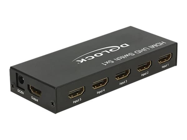 Delock HDMI UHD Switch 5 x HDMI in > 1 x HDMI out 4K - Video/audio switch - 5 x HDMI - stasjonær