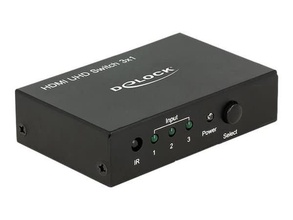 Delock HDMI UHD Switch 3 x HDMI in > 1 x HDMI out 4K - Video/audio switch - 3 x HDMI - stasjonær