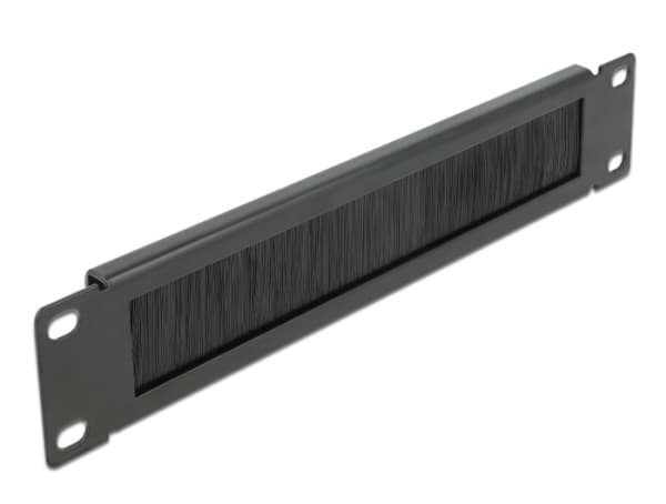 Delock Cable Management Brush Strip - Rackbørstestripe - svart - 1U - 10"