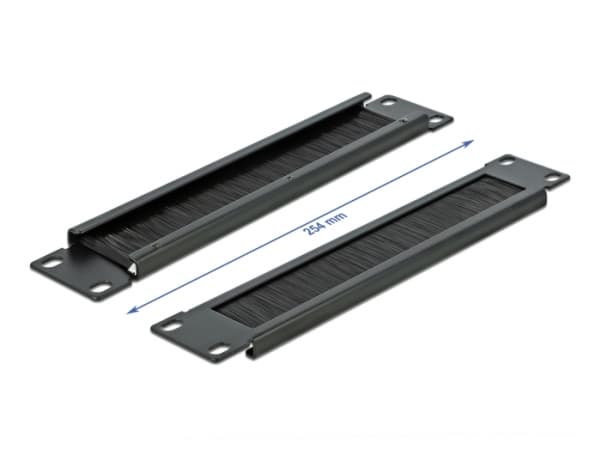 Delock Cable Management Brush Strip - Rackbørstestripe - svart - 1U - 10"