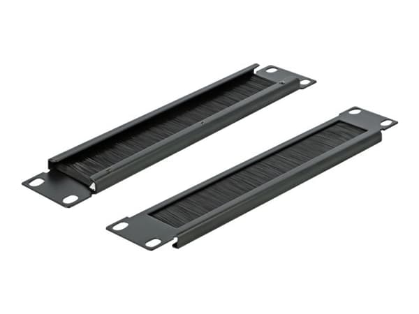 Delock Cable Management Brush Strip - Rackbørstestripe - svart - 1U - 10"