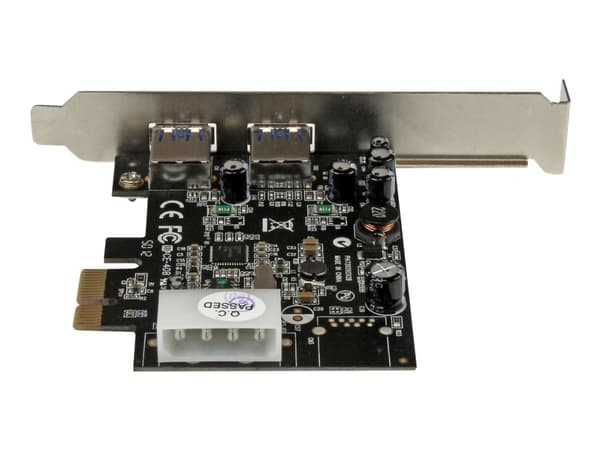 StarTech.com PCI Express (PCIe) SuperSpeed USB 3.0-kortadapter med 2 portar och UASP – LP4-ström - USB-adapter - PCIe - USB 3.0 x 2 - för P/N: CFASTR