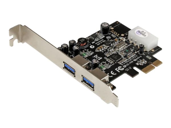 StarTech.com PCI Express (PCIe) SuperSpeed USB 3.0-kortadapter med 2 portar och UASP – LP4-ström - USB-adapter - PCIe - USB 3.0 x 2 - för P/N: CFASTR