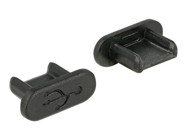 Delock Pölysuoja USB 2.0 Micro-B Female - Støvdække - sort (pakkaus 10 kpl)