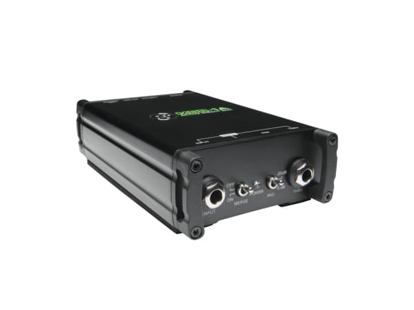 Mackie MDB-1A, Aktiv direkteboks, Bassgitar, Gitar, Synthesizer, Sort, 20 - 20000 Hz, 330000 O, 150 O Sort