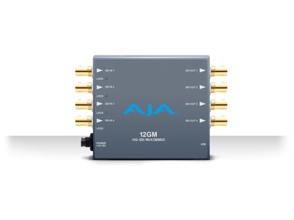 AJA 12GM, Grå, 4096 x 2160 piksler, SDI, HD-SDI, 5 - 20 V