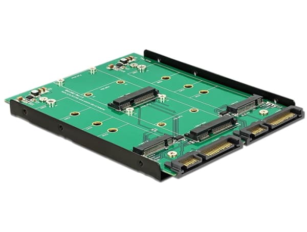Delock Converter 2 x SATA 22 pins > Dualport 2 x M.2 / 2 x mSATA - Lagringskontroll - mSATA, M.2 - M.2 Card / mSATA - SATA 6Gb/s