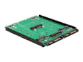 Miniatyrbilde 1 av 5: Delock Converter 2 x SATA 22 pins > Dualport 2 x M.2 / 2 x mSATA - Lagringskontroll - mSATA, M.2 - M.2 Card / mSATA - SATA 6Gb/s