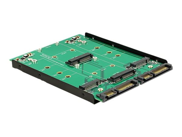 Delock Converter 2 x SATA 22 pins > Dualport 2 x M.2 / 2 x mSATA - Lagringskontroll - mSATA, M.2 - M.2 Card / mSATA - SATA 6Gb/s Grønn