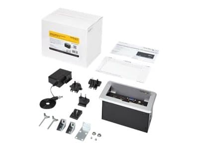 StarTech.com Conference Table Connectivity Pop up Box with AV and Data Ports - HDMI, VGA, DisplayPort to 4K HDMI Output (BOX4HDECP2) - Monteringsplat