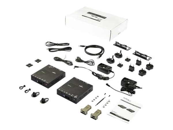 StarTech.com HDMI over IP Extender Kit with Video Wall Support - 1080p - HDMI over CAT5e / CAT6 Transmitter and Receiver Kit (ST12MHDLAN2K) - Video/l