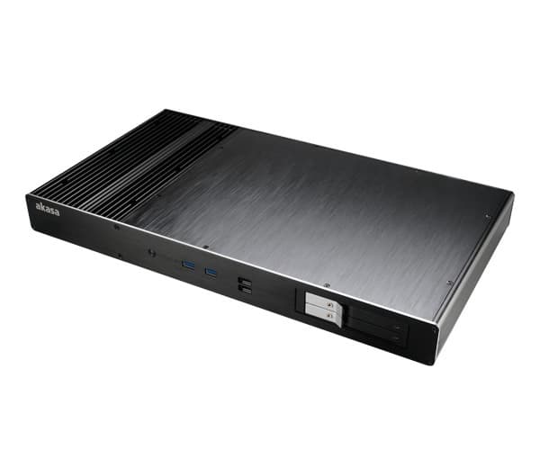 Akasa Galileo TU, Stativ, Server, Svart, Thin Mini-ITX, Aluminium, 1U Sort