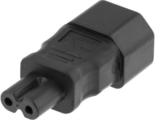 Deltaco DEL-1012, C7, C14, 250 V, 2,5 A, Musta