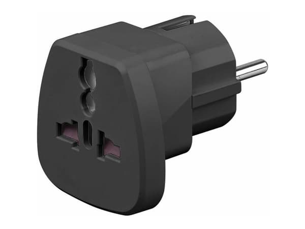 MicroConnect - Strømkoblingsadapter - NEMA 1-15, Europlug, DK 2-5A (hunn) til CEE 7/4 (hann) - svart