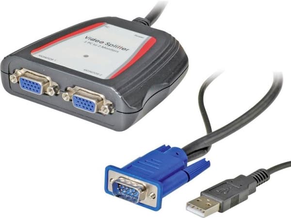 Value 14.99.3523, VGA, 2x VGA, Grå, 250 MHz, 0,65 m, 1920 x 1440