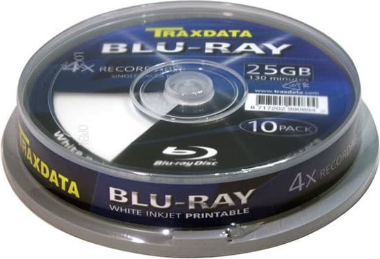 Traxdata 90L753ITRA006, 25 GB, BD-R, Kakeboks, 10 stykker