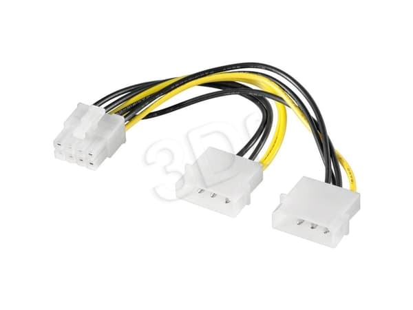 Akyga AK-CA-29 - Strømadapter - 8-pins PCIe-strøm (hunn) til 3-pins Molex (hann) - 15 cm