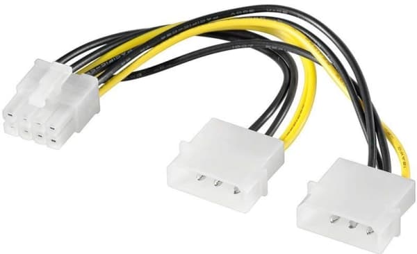 Akyga AK-CA-29 - Strømadapter - 8-pins PCIe-strøm (hunn) til 3-pins Molex (hann) - 15 cm